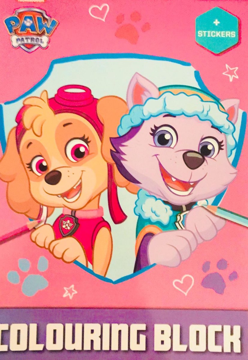 PAW Patrol kleurboek met stickers | A4 Kleurboek | Stickerboek | stickers kinderen | PAW Patrol boek | Kleurboek meisjes | PAW Patrol skye | PAW Patrol everest | PAW Patrol speelgoed | Knutselen | Tekenen | Kleuren | Stiften